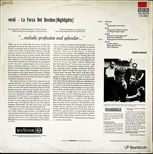 PRICE VERDI LA FORZA DEL DESTINO HIGHLIGHTS SEALED LP RCA LSC-2838
