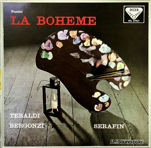 LA BOHEME PUCCINI TEBALDI SERAFIN ED1 WBG STEREO DECCA SXL 2170 2171