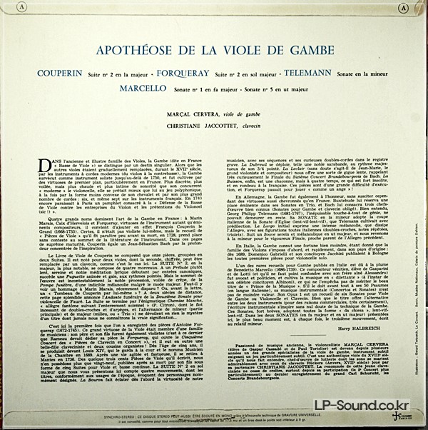 APOTHESE DE LA VIOLE DE GAMBA SMS 2496