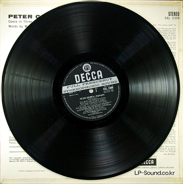 PEARS & BRITTEN PETER GRIMES ORIG DECCA WBG SXL 2309