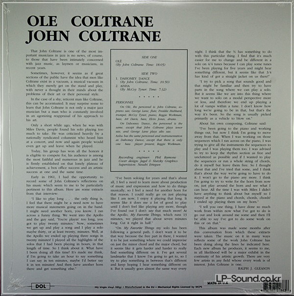 OLE COLTRANE JOHN COLTRANE  DOL 883HG