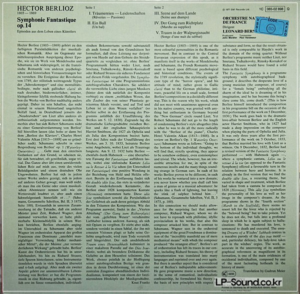 BERLIOZ SYMPHONIE FANTASTIQUE LEONARD BERNSTEIN 1C 065-02 898