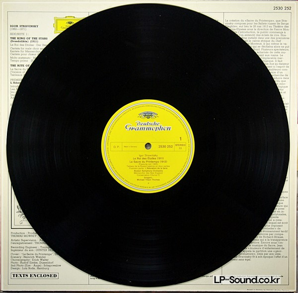 STRAVINSKY: RITE OF SPRING, MICHAEL TILSON THOMAS DG 2530-252