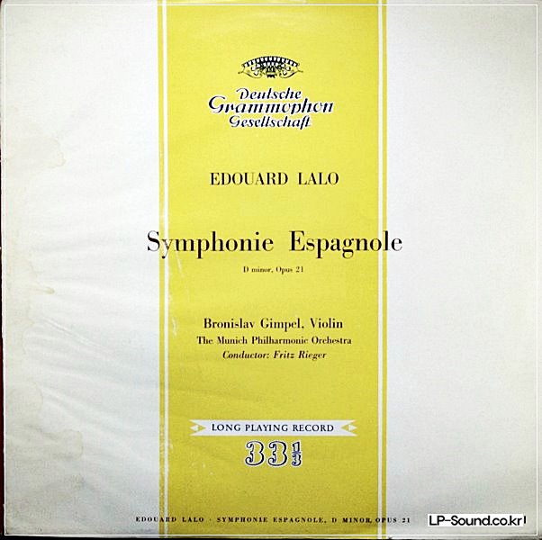 LALO SYMPHONIE ESPAGNOLE BRONISLAV GIMPEL MUNICH PHILHARMONIC GER DGM 19071