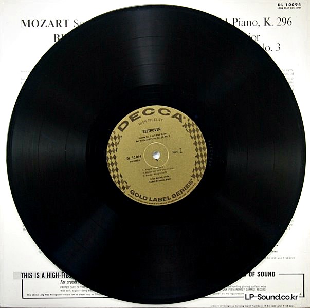 MOZART / BEETHOVEN: VIOLIN SONATAS - ERICA MORINI **DECCA DL 10094 ED1 LP