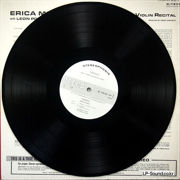 ERICA MORINI ITALIAN BAROQUE VIOLIN RECITAL STERE DECCA