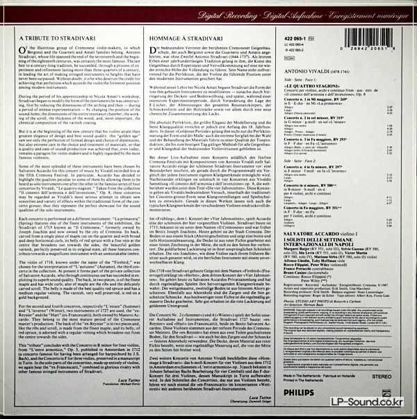 VIVALDI THE FOUR SEASONS  SALVATORE ACCARDO  PHILIPS DIGITAL STEREO