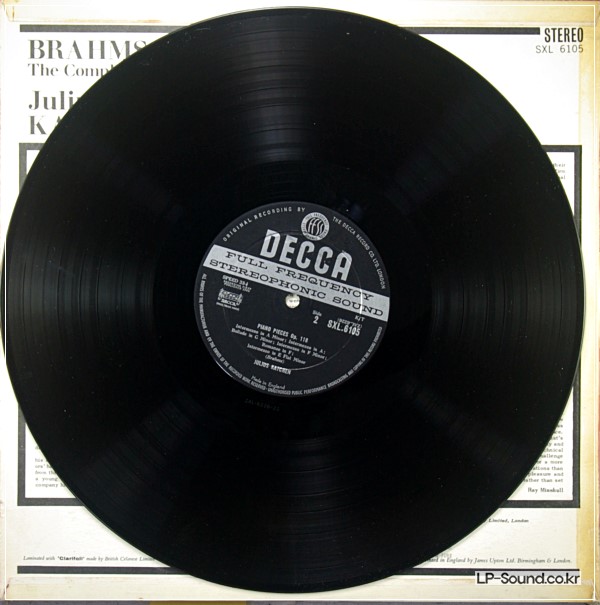 KATCHEN BRAHMS COMPLETE PIANO WORKS 1 BRITISH ED1 DECCA SXL 6105