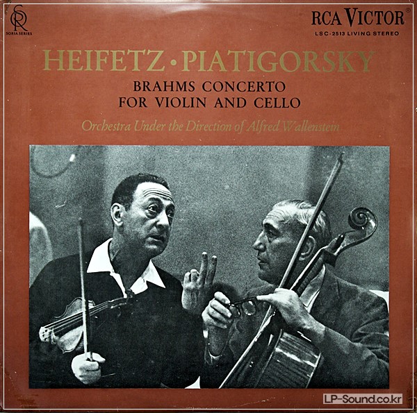 BRAHMS, CONCERTO FOR VIOLIN/CELLO, HEIFETZ, PIATIGORSKY, RCA SORIA LSC -2513