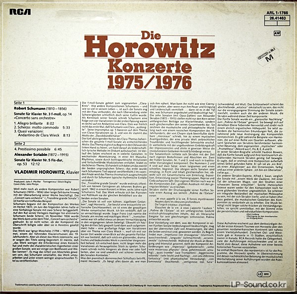 VLADIMIR HOROWITZ - DIE HOROWITZ KONZERTE 1975/1976