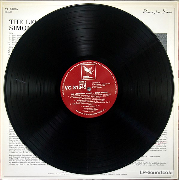 SIMON BARERE  LEGENDARY PIANIST  VC 81045