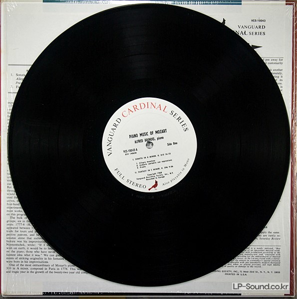 A MOZART PIANO RECITAL WITH ALFRED BRENDEL : VANGUARD 1968 VINYL, LP VCS 10043