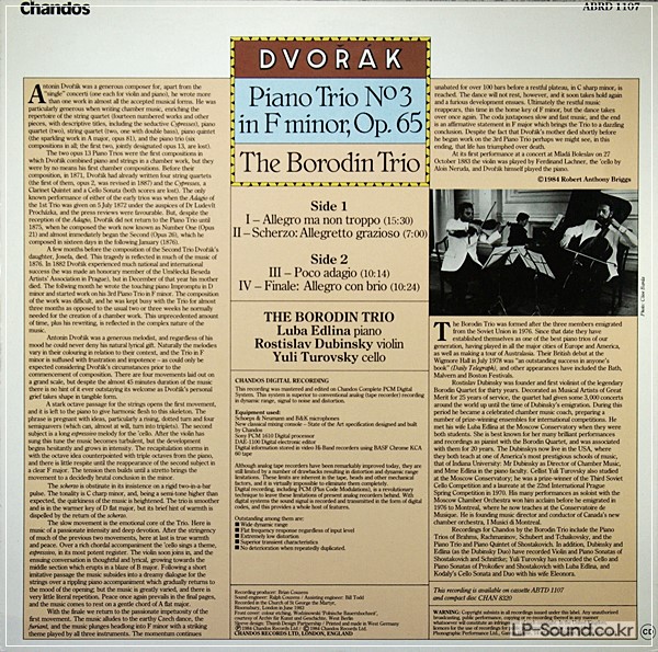 DVORAK: PIANO TRIO NO.3 THE BORODIN TRIO ABRD 1107
