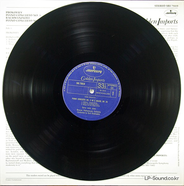 PROKOFIEV RACHMANINOFF  BYRON JANIS  GOLDEN IMPORTS LP MMERCURY SRI 75019