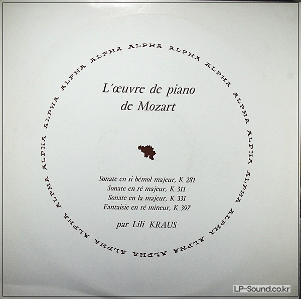 MOZART PIANO SONATAS LILI KRAUS  DISCOPHILES FRANCAIS DB 115