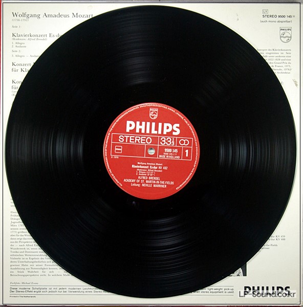 MOZART CONCERTO K.482 RONDOS K.382, 386 BRENDEL PHILIPS 9500 145