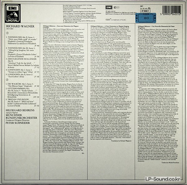 WAGNER, HILDEGARD BEHRENS, MüNCHNER RUNDFUNKORCHESTER, P. SCHNEIDER