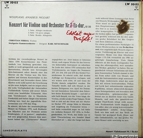 MOZART VIOLINKONZERT NR. 7 ES-DUR   LW 50155  10