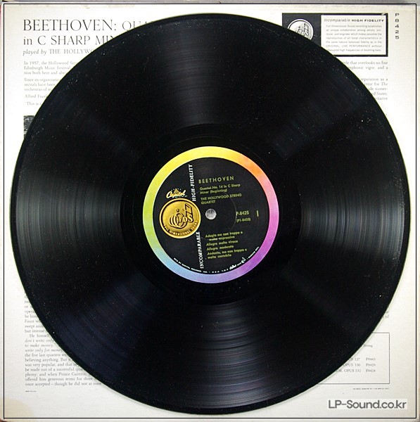 BEETHOVEN NO 14 HOLLYWOOD STRING QUARTET CAPITOL P 8425