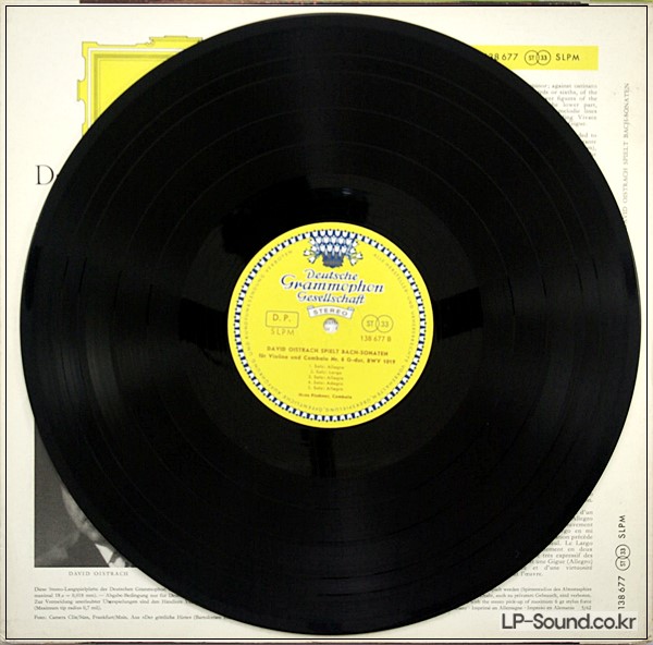 BACH VIOLIN SONATAS NO.5 & 6 DAVID OISTRACH RED STEREO SLPM 138 677