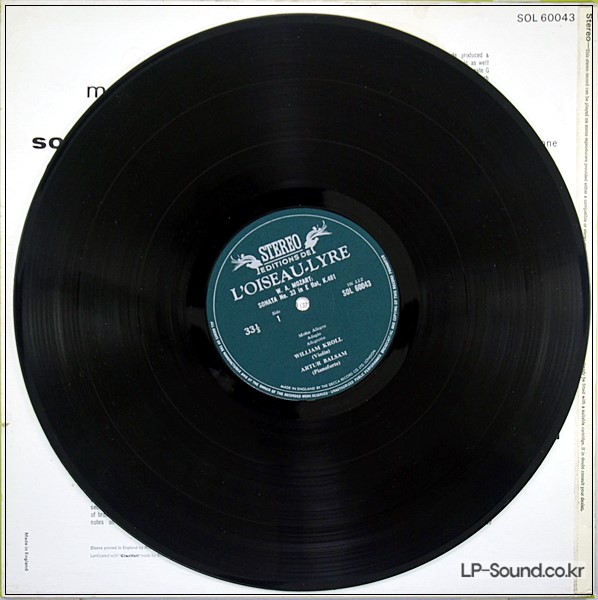 MOZART SONATAS FOR VIOLIN AND PIANO/KROLL/BALSAM VOL1