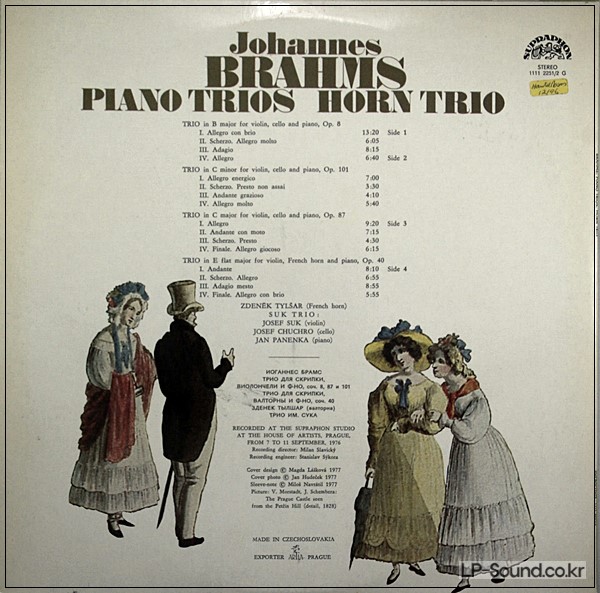 JOHANNES BRAHMS – SUK TRIO, ZDENĚK TYLŠAR – PIANO TRIOS / HORN TRIOS  2LP
