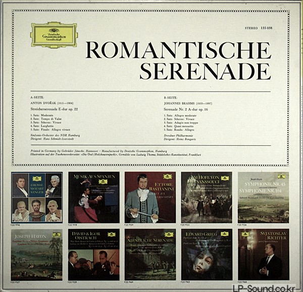 DVORAK*/BRAHMS*–ROMANTISCHE SERENADE  135 038