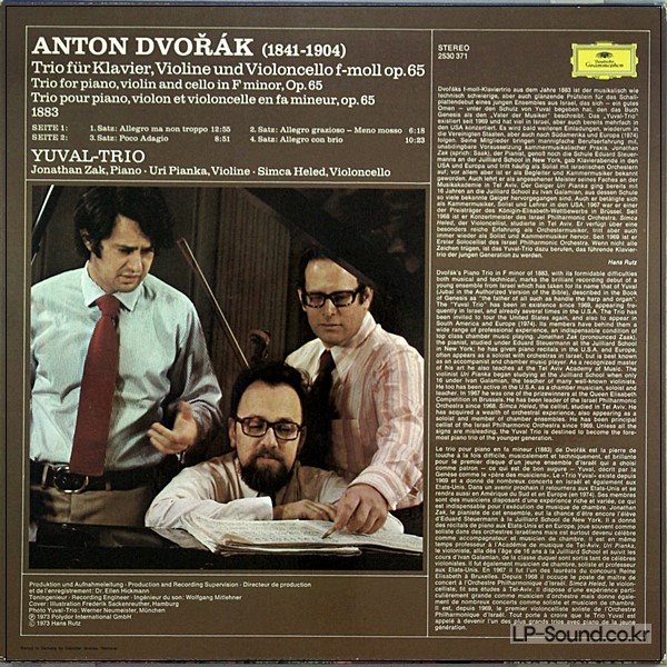 DVORAK PIANO TRIO OP. 65 / YUVAL TRIO   DG 2530 371