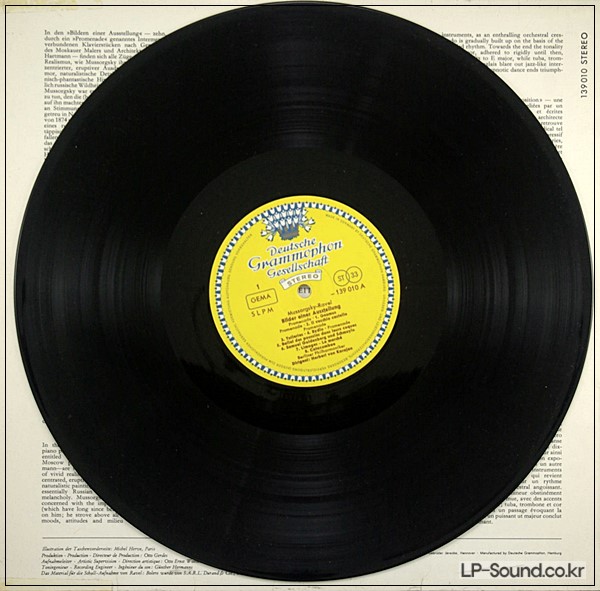 RAVEL BOLERO MUSSORGSKY PICTURES EXHIBITION  KARAJAN  DGG 139 010 SLPM