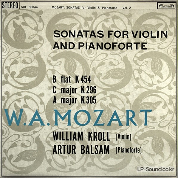 MOZART SONATAS FOR VIOLIN AND PIANO/KROLL/BALSAM VOL.2