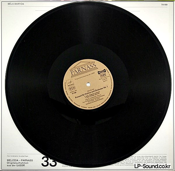 BARTOK DIVERTIMENO OISTRAH VIOLIN CON NO.1   PARNASS 79 189