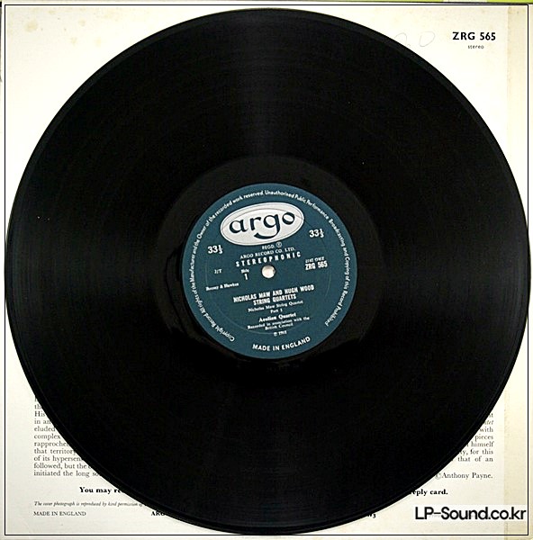 MAW / WOOD QUARTETS / AEOLIAN QUARTET GROOVED OVAL  ZRG 565