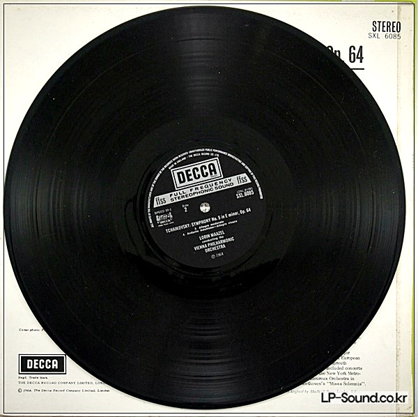 TCHAIKOVSKY SYMPHONY NO. 5 LP MAAZEL  SXL 6085