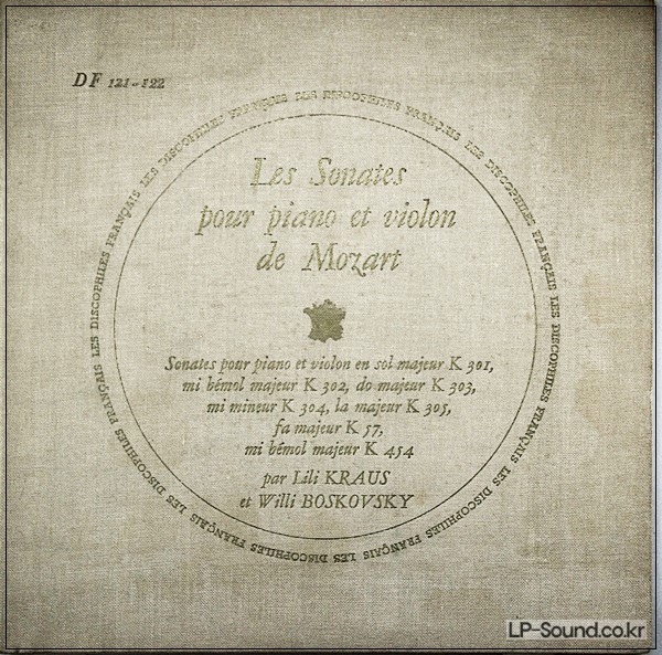 MOZART VIOLIN SONATA COLLECTION DES DISCOPHILES FRANCAIS BOSKOVSKY/KRAUS DF121-122
