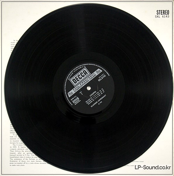 CHOPIN FOUR BALLADES VLADIMIR ASHKENAZY  SXL 6143