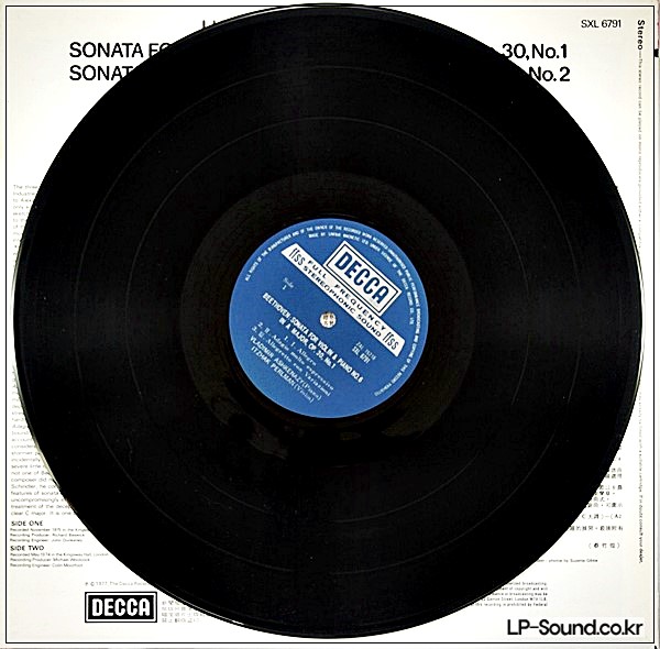 BEETHOVEN VIOLIN SONATAS 1 & 2 / ITZHAK PERLMAN & VLADIMIR ASHKENAZY  SXL 6791