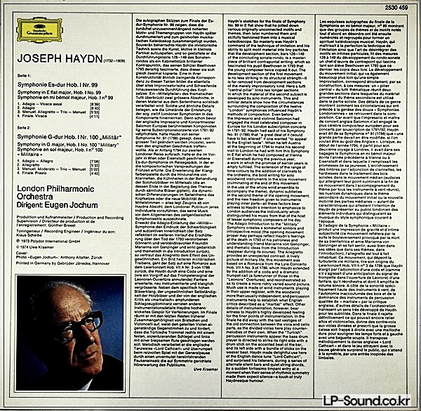 HAYDN SYMPHONY NOS 99/100 * LONDON PHIL. * JOCHUM DGG 2530 459