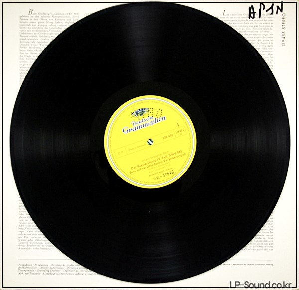 WILHELM KEMPFF BACH GOLDBERG VARIATIONS - DEUTSCHE GRAMMOPHON 1970