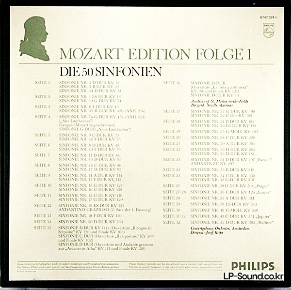 MOZART EDITION VOLUME 1, THE 50 SYMPHONIES ; HOLLAND  6747 374 16 LP