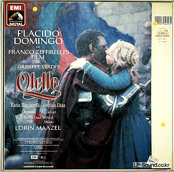 VERDI OTELLO LORIN MAAZEL, PLACIDO DOMINGO. EMI 27 046  2 LP