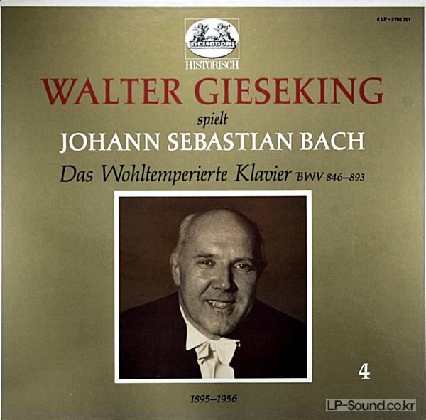 BACH WELL-TEMPERED GIESEKING   HELIODOR 2702701, MONO, 4 LPS IN BOX