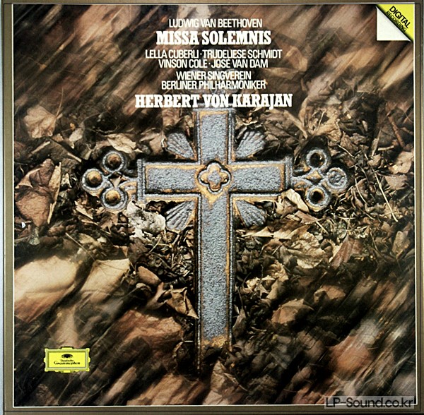 BEETHOVEN MISSA SOLEMNIS KARAJAN BPO CUBERLI 2 LP BOX DGG DIGITAL